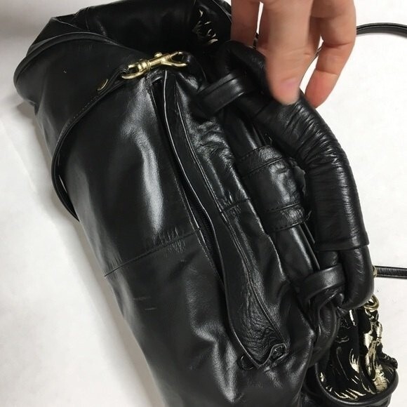 Lopez Camacho Gold Floral Design Leather Bag - Picture 11 of 15